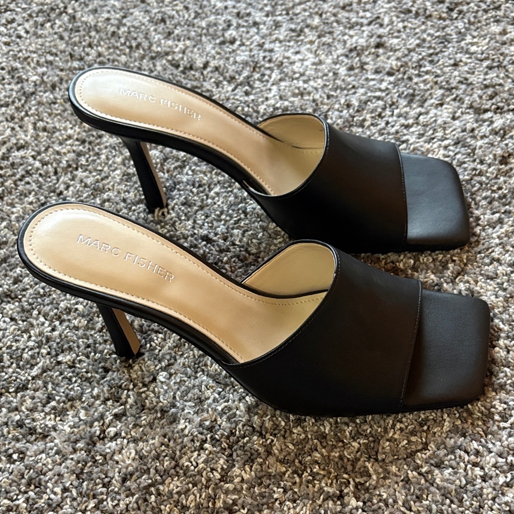 Marc Fisher Black Heeled Sandals